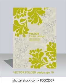 Vector folder design on floral background