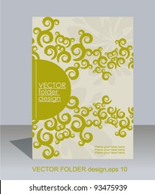 Vector folder design on floral background