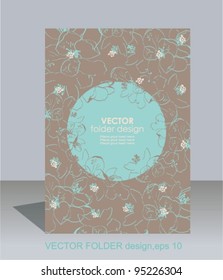 Vector folder design on floral background