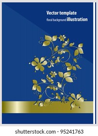 Vector folder design on floral background