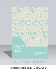 Vector folder design on floral background