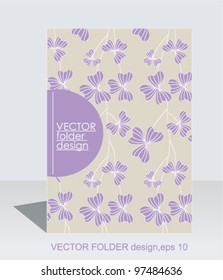 Vector folder design on floral background