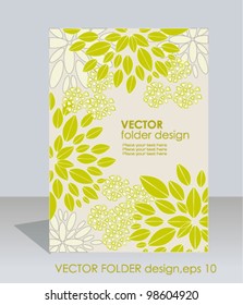 Vector folder design on floral background