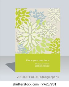 Vector folder design on floral background