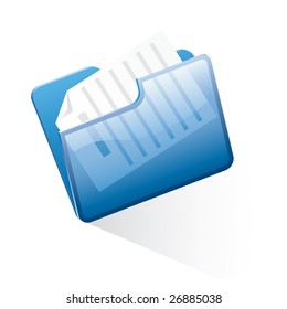 vector folder with document