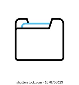 Vector Folder with Documents Icon symbol for your web site design, logo, app, UI. Vector illustration. In trendy linear style combine color black and blue.