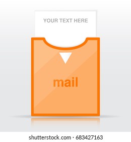 vector folder for documents orange