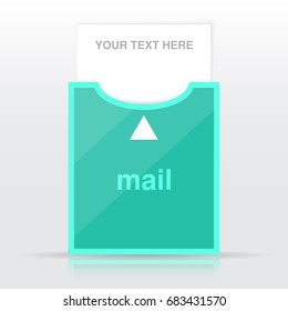 vector folder for documents, turquoise