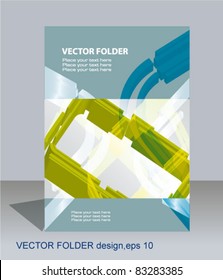 Vector folder flyer design, editable illustration