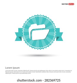 Vector Folder icon - abstract logo type icon - Retro vintage badge and label turquoise background. Vector illustration
