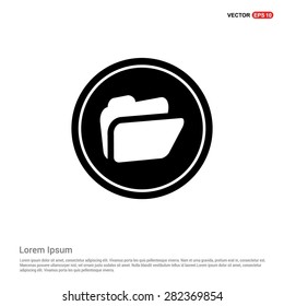 Vector Folder icon - abstract logo type icon - black circle background. Vector illustration