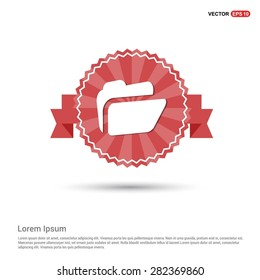 Vector Folder icon - abstract logo type icon - Retro vintage badge and label red background. Vector illustration