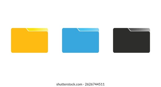 Vector Folder Icon Set. Desktop Folder Icons. Office Documents. Vector Illustration