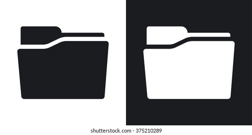 Vector folder icon. Two-tone version on black and white background