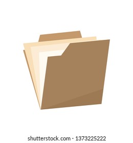 Vector Folder with paper Documents Icon