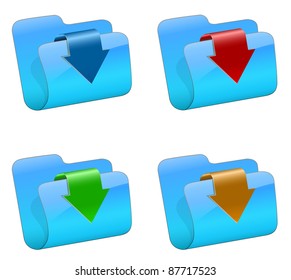 Vector folders with color arrow