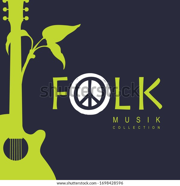 Vector Folk Music Banner Poster Guitar Stock Vector Royalty Free