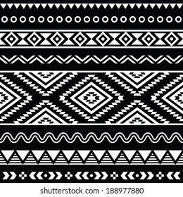 Vector folk seamless aztec ornament, ethnic pattern 