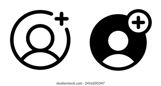 Vector follow, add user icon. Perfect for app and web interfaces, infographics, presentations, marketing, etc.