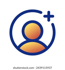 Vector follow, add user icon. Perfect for app and web interfaces, infographics, presentations, marketing, etc.