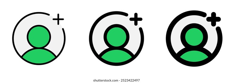 Vector follow, add user icon. Perfect for app and web interfaces, infographics, presentations, marketing, etc.