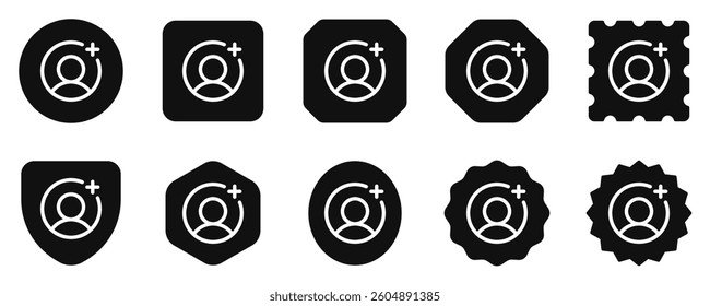Vector follow, add user icon. Perfect for app and web interfaces, infographics, presentations, marketing, etc.