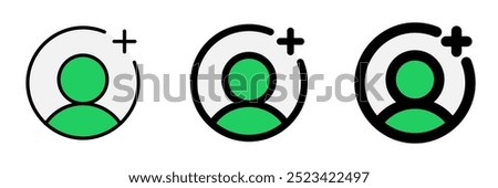 Vector follow, add user icon. Perfect for app and web interfaces, infographics, presentations, marketing, etc.