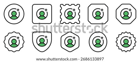 Vector follow, add user icon. Perfect for app and web interfaces, infographics, presentations, marketing, etc.