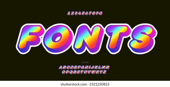 Tipografía vectorial estilo holográfico 3D tipografía moderna