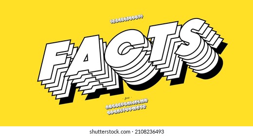 Vector font 3d style modern typography for infographics, motion graphics, video, promotion, decoration, logotype, party poster, t shirt, book, animation, banner, game, printing. 10 eps