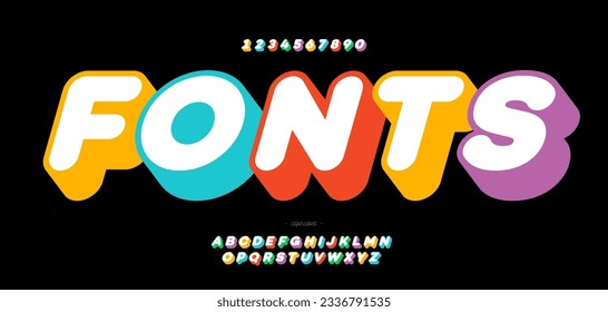 Vector font 3D style modern typography for decoration