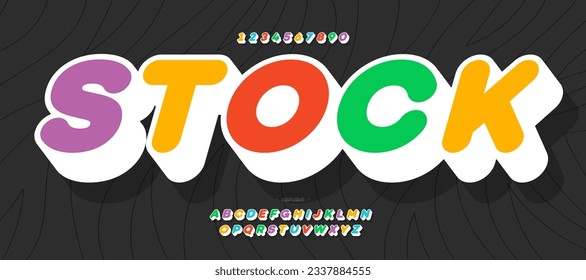 Vector font 3D style modern typography for decoration