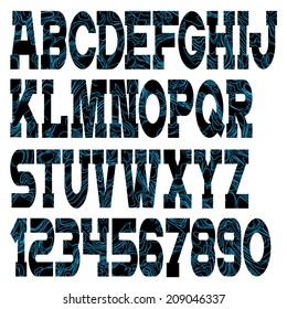 Vector font with abstract pattern