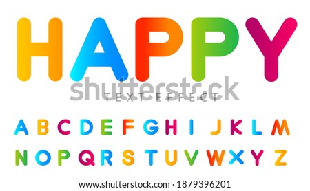 Vector font and alphabet. Abc, english letters. Vector of colorful layered font and alphabet. Cute Color alphabet. Hand drawing font for children. Flat isolated vector illustration. a to z letters.