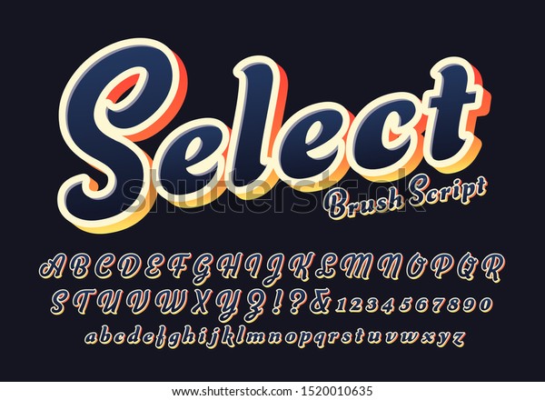 Vector Font Alphabet Brush Script Style Stock Vector (Royalty Free ...