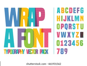 Vector of font and alphabet in different pattern