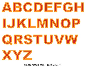Vector font. Alphabet letters isolated on white background. Colorful rainbow font