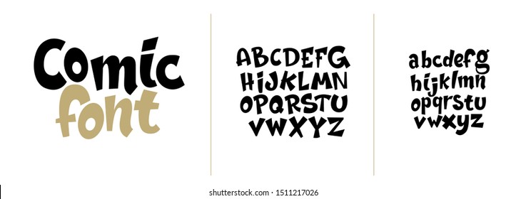 Vector font alphabet. The font is perfect for comic design. Letters can be used in children's booklets posters in cartoon screensavers. Set of letters in the style of pop art comics. English language 