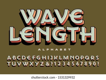 Vector font alphabet with unique letter forms. Muted colors make for a vintage vibe.