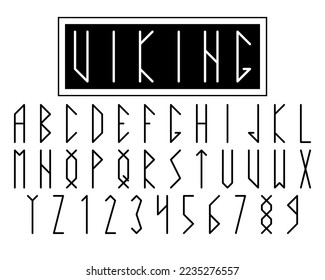 Vector font in the ancient Viking style. North letters