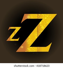 vector font with a bright Golden Sparkling light sensual dimension letters on balck background