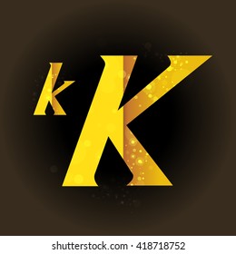 vector font with a bright Golden Sparkling light sensual dimension letters on balck background