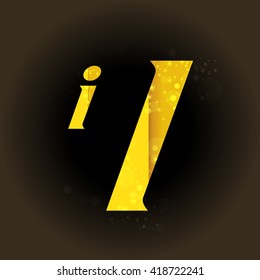 vector font with a bright Golden Sparkling light sensual dimension letters on balck background