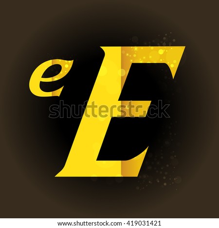 vector font with a bright Golden Sparkling light sensual dimension letters on balck background
