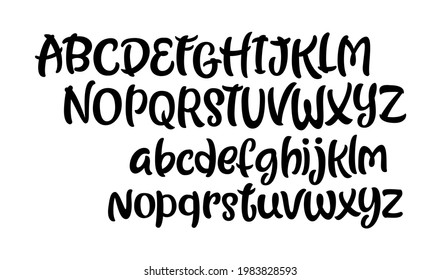 Vector font. Brush painted letters. Handmade alphabet for your designs: logo, posters, wedding invitations, cards, etc. 