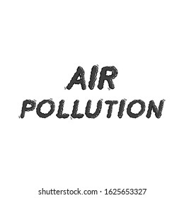 Vector font brush .Pm 2.5,Pm 10, black smoke. type The concept of air pollution.vector illustration.White background