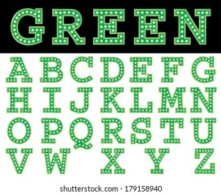 Vector font with bulbs.