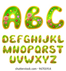 Vector font with candies