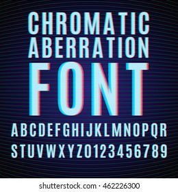 Vector Font With Chromatic Aberration Effect.