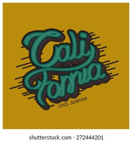 vector, font design composition on the topic of California, a beautiful font